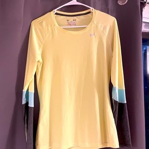 Under armor long sleeved yellow shirt